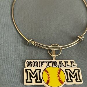Softball Mom Bracelet with Yellow Charm